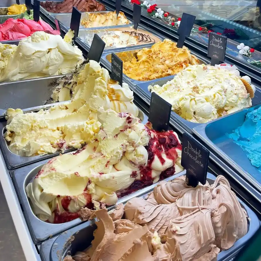 Ice cream palour with different varity of ice creams